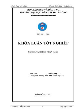 Khóa luận Nâng cao chất lƣợng cho vay đối với hộ sản xuất tại phõng giao dịch quán toan ngân hàng nông nghiệp và phát triển nông thôn chi nhánh An Hồng Hải Phòng