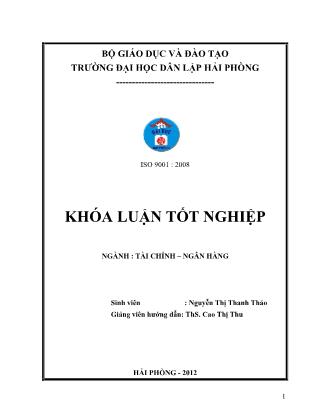 Khóa luận Nâng cao chất lượng tín dụng đối với doanh nghiệp vừa và nhỏ tại ngân hàng thương mại cổ phần sài gòn - Hà nội chi nhánh Hải Phòng