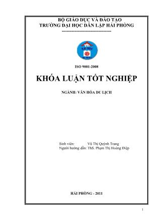 Khóa luận Nâng cao hiệu quả khai thác nghệ thuật ca huế trong du lịch - Vũ Thị Quỳnh Trang