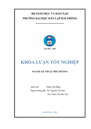 Khóa luận Nghiên cứu biến tính zeolit bằng dung dịch brôm để xử lý hg(II) trong môi trường nước - Phạm Thị Hằng