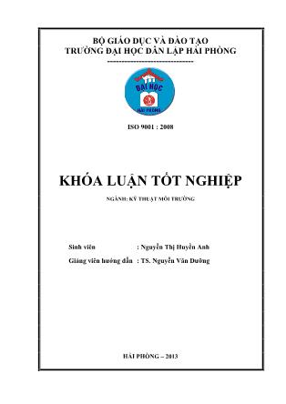 Khóa luận Nghiên cứu chế tạo than hoạt tính từ lõi ngô bằng phương pháp oxy hóa và biến tính để ứng dụng làm chất hấp phụ - Nguyễn Thị Huyền Anh