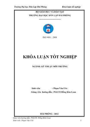 Khóa luận Nghiên cứu chế tạo zêolit từ bùn đỏ và khảo sát khả năng loại bỏ ion amoni trong nước - Phạm Văn Ước