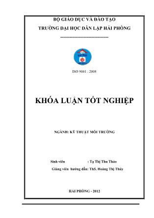 Khóa luận Nghiên cứu hiện trạng môi trường tại công ty cổ phần than Cọc Sáu, Cẩm Phả, Quảng Ninh