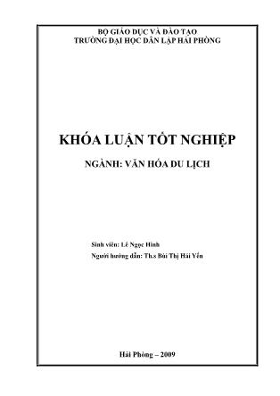 Khóa luận Nghiên cứu hoạt động du lịch cộng đồng tại Hoa Lư-Ninh Bình - Lê Ngọc Hinh