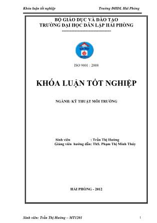 Khóa luận Nghiên cứu khả năng hấp phụ của xơ dừa đối với ion cu2+ trong nước - Trần Thị Hường