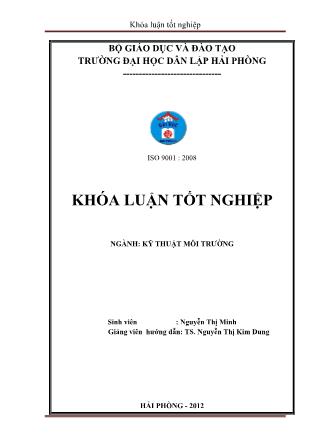 Khóa luận Nghiên cứu khả năng hấp phụ Zn2+ của vật liệu hấp phụ đi từ quặng apatit loại ii. bƣớc đầu sử dụng vật liệu ứng dụng vào xử lý Zn2+ trong nước thải công nghiệp - Nguyễn Thị Minh