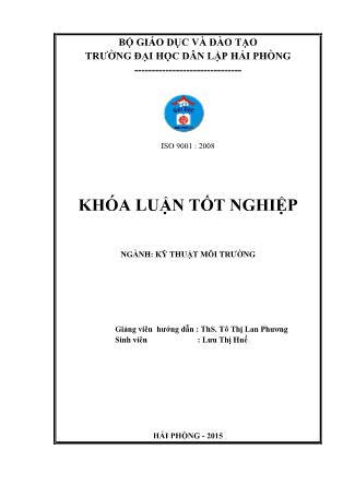 Khóa luận Nghiên cứu khả năng xử lý cr6+ trong nước bằng vật liệu hấp phụ chế tạo từ vỏ sầu riêng - Tô Thị Lan Phương