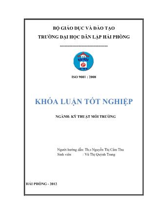 Khóa luận Nghiên cứu khả năng xử lý cu2+ trong nước bằng vật liệu hấp phụ chế tạo từ vỏ đậu tương - Nguyễn Thị Cẩm Thu