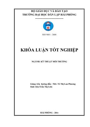 Khóa luận Nghiên cứu khả năng xử lý Fe3+ trong nước bằng vật liệu hấp phụ chế tạo từ vỏ sầu riêng - Tô Thị Lan Phương