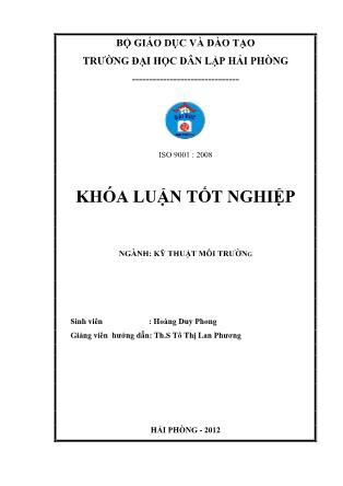 Khóa luận Nghiên cứu một số yếu tố ảnh hưởng tới giai đoạn xử lý hiếu khí nước thải bún bằng thiết bị Aeroten - Hoàng Duy Phong