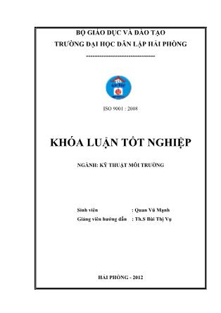 Khóa luận Nghiên cứu nước thải sản xuất bún bằng phương pháp lọc kị khí kết hợp với đĩa quay sinh học - Quan Vũ Mạnh