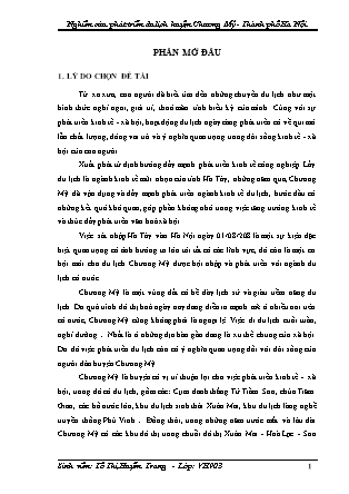 Khóa luận Nghiên cứu phát triển du lịch huyện Chương Mỹ -Thành phố Hà Nội - Tô Thị Huyền Trang