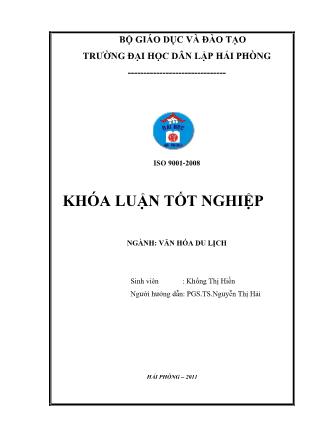 Khóa luận Nghiên cứu phát triển du lịch sinh thái khu vực hồ núi Cốc, Thái Nguyên