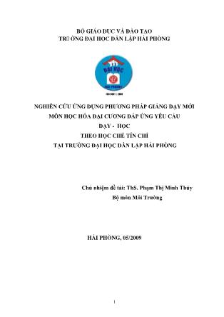 Khóa luận Nghiên cứu ứng dụng phương pháp giảng dạy mới môn học hóa đại cương đáp ứng yêu cầu dạy-Học theo học chế tín chỉ tại trường đại học dân lập Hải Phòng - Phạm Thị Minh Thúy