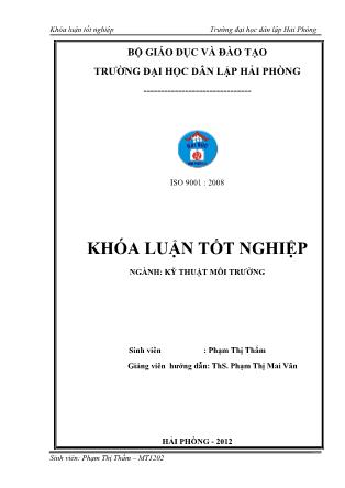 Khóa luận Nghiên cứu xử lý hồn hợp nước thải sinh hoạt và nước thải sơ chế hành bằng bãi lọc ngầm trồng cây dõng chảy đứng - Phạm Thị Thắm