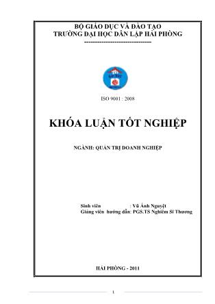 Khóa luận Phân tích tài chính và một số biện pháp cải thiện tình hình tài chính tại công ty điện máy Hải Phòng