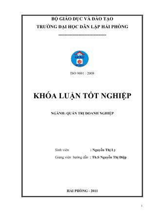 Khóa luận Phân tích tài chính và một số giải pháp cải thiện tình hình tài chính tại công ty TNHH An Thịnh