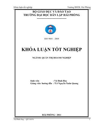 Khóa luận Phân tích và đề xuất biện pháp nâng cao hiệu quả sản xuất kinh doanh của công ty tnhh thương mại và sản xuất hàng may tiêu dùng Hùng Hương - Vũ Đình Huy