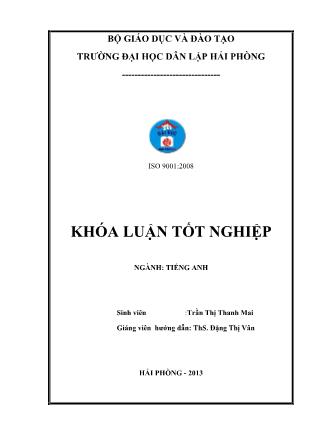 Khóa luận Pre-Reading activities for the 1st year English majors at Haiphong Private University