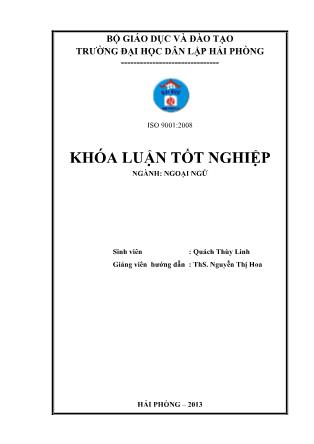 Khóa luận Pre–listening activities to motivate the first year english majors in listening at haiphong private university - Quách Thùy Linh