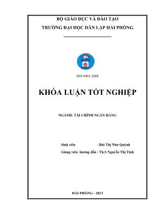 Khóa luận Quản lý rủi ro tín dụng tại ngân hàng thương mại cổ phần công thƣơng Việt Nam chi nhánh Đồ Sơn