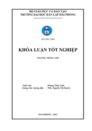 Khóa luận Some suggestions for correcting errors made by english non-Major first year students at HPU of pronouncing ending sounds