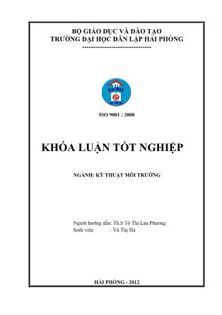 Khóa luận Sử dụng chỉ số WQI bước đầu đánh giá chất lượng nước một số sông tại Tuyên Quang