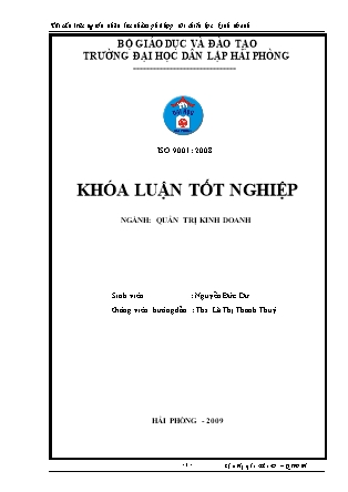 Khóa luận Tái cấu trúc nguồn nhân lực phù hợp với chiến lược kinh doanh - Nguyễn Đức Dư