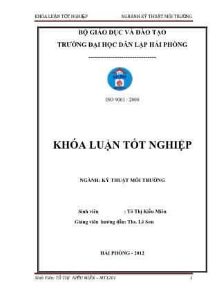 Khóa luận Tài nguyên nước mặt thành phố Hải Phòng và công tác kiểm soát ô nhiễm môi trường nước - Tô Thị Kiều Miên