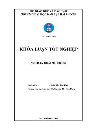 Khóa luận Tận dụng phế liệu xỉ than vào việc tách loại phốt phát và amoni trong nước thải - Đoàn Thị Thu Hoài