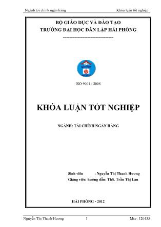 Khóa luận Tăng cường công tác huy động vốn tại quỹ tiết kiệm Techcombank ngã sáu - Nguyễn Thị Thanh Hương