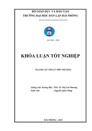 Khóa luận Thiết kế bãi lọc trồng cây dõng chảy ngang xử lý nước thải sinh hoạt - Tô Thị Lan PHương