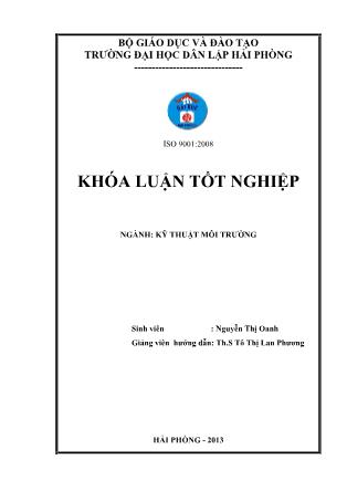 Khóa luận Thiết kế hệ thống xử lý nước thải công ty sản xuất bao bì giấy công suất 30m3/ngày - Nguyễn Thị Oanh