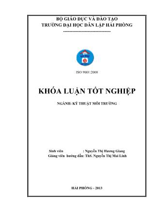 Khóa luận Thiết kế hệ thống xử lý nước thải sinh hoạt cho khu chung cư 15 tầng với 180 hộ dân - Nguyễn Thị Hương Giang