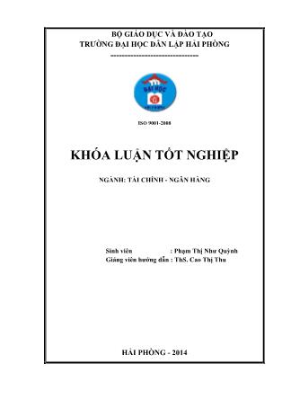 Khóa luận Thực trạng và giải pháp nâng cao hiệu quả huy động vốn tiền gửi tại ngân hàng thương mại cổ phần Sài Gòn Thương Tín-Chi nhánh Hải Phòng