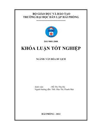 Khóa luận Tìm hiểu điều kiện phát triển du lịch tại huyện Lạc Thủy tỉnh Hòa Bình - Đỗ Thị Thu Hà