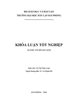 Khóa luận Tìm hiểu hoạt động du lịch ở huyện đảo Vân Đồn-Quảng ninh