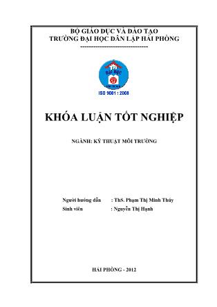 Khóa luận Tìm hiểu khả năng hấp phụ niken trong nước của vật liệu hấp phụ chế tạo từ bã mía - Phạm Thị Minh Thúy