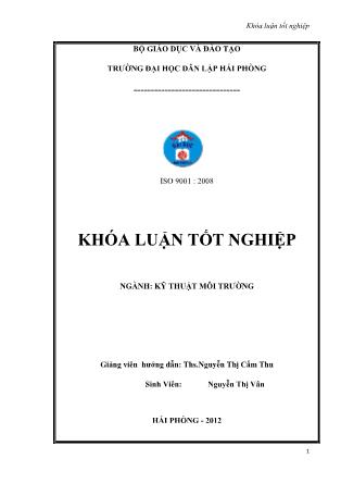 Khóa luận Tìm hiểu khả năng xử lý cu2+ trong nước bằng than củi - Nguyễn Thị Vân