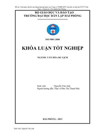 Khóa luận Tìm hiểu vấn đề xây dựng thương hiệu của công ty Vietravel chi nhánh Hải Phòng