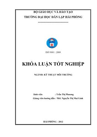 Khóa luận Tính toán thiết kế hệ thống xử lý nước thải sản xuất giấy, công suất 1000m3/ngày đêm - Trần Thị Phương