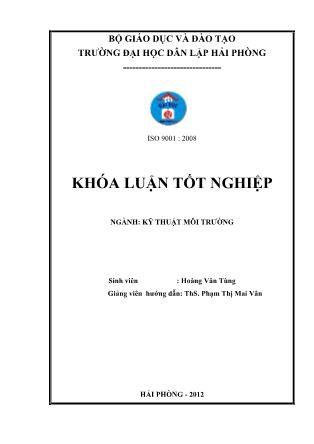 Khóa luận Tính toán, thiết kế, vận hành thử hệ thống xử lý nước thải sinh hoạt và nƣớc thải in công suất 35m3/ngày cho công ty TNHH quốc tế Sinjoobo - Hoàng Văn Tùng