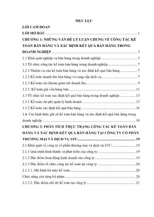 Khóa luận Tổ chức hạch toán bán hàng và xác định kết quả bán hàng nhằm xác định chính xác kết quả cho từng hoạt động tại Công ty cổ phần thương mại và dịch vụ STC