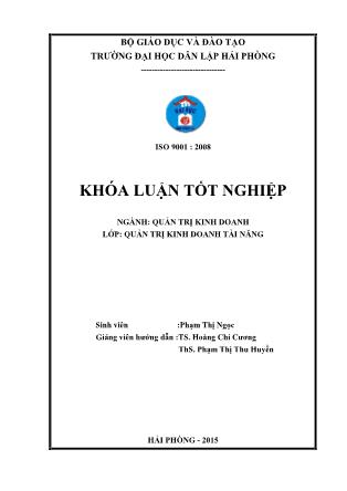 Khóa luận tốt nghiệp đại học hệ chính quy ngành: quản trị kinh doanh lớp-Quản trị kinh doanh Tài Năng - Phạm Thị Ngọc