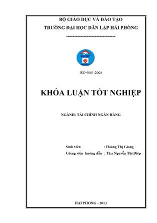 Khóa luận Vận dụng quy trình cấp hạn mức tín dụng của ngân hàng TMCP xăng dầu petrolimex-Cn hải phòng để xác định hạn mức tín dụng cho công ty CP thép Việt Nhật