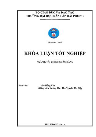 Khóa luận Vận dụng quy trình tín dụng của ngân hàng TMCP công thương Việt Nam chi nhánh hồng bàng để xác định hạn mức tín dụng cho công ty cổ phần Nga Vinh