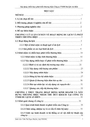 Khóa luận Xây dựng chiến lược phát triển thương hiệu Công ty TNHH Du lịch An Biên - Trần Thị Ngọc Huyền