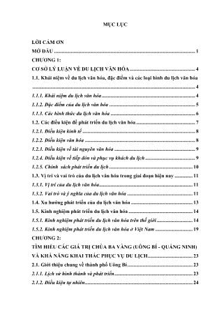 Luận văn Khai thác các giá trị của Chùa Ba Vàng (Uông Bí-Quảng Ninh) phục vụ phát triển du lịch văn hóa