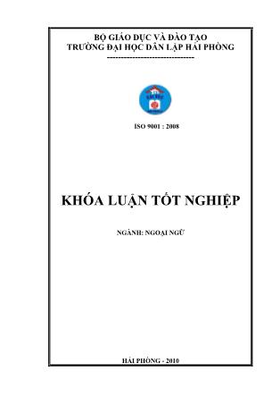 Tiểu luận A study on words from names in nguyen nhat anh’ s stories and their english equivalents - Phạm Thị Nga