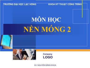 Giáo trình Nền móng 2 - Nguyễn Đăng Khoa